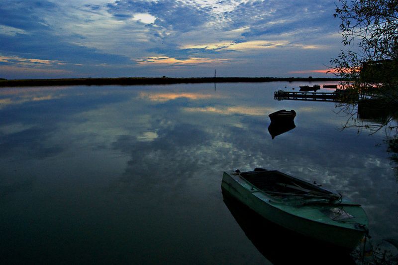 пейзаж,вечер,закат,природа, Вечер у реки. фото превью