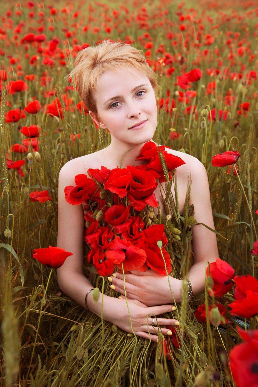 портрет, маки, девушка, крым, Анастасия Добровольская