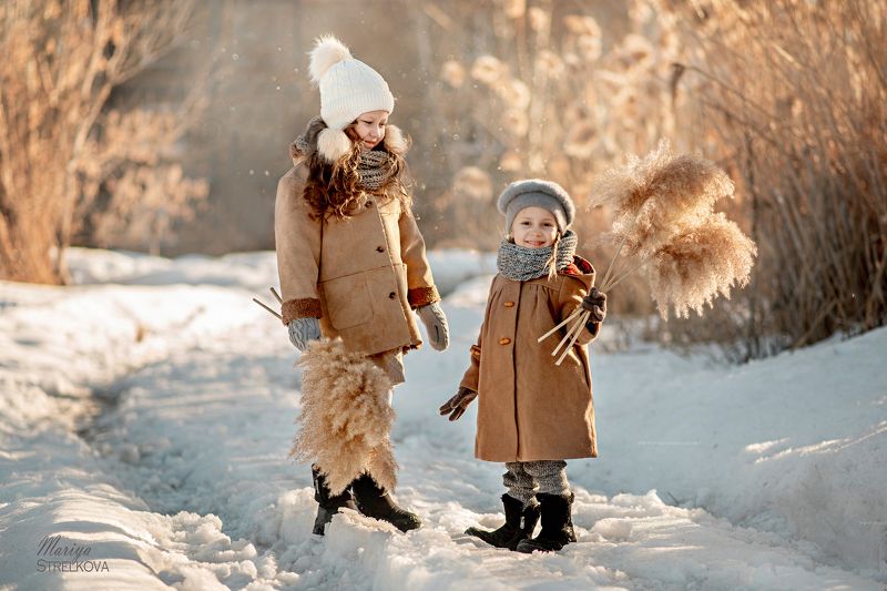 камыши, закат, март, весна, пленер Сестренки фото превью