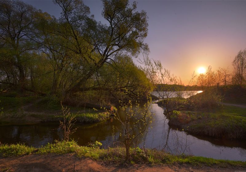 #пейзаж #весна #подмосковье #чехов #красиво #природа #закат #вечер / Подмосковные дебри / фото превью