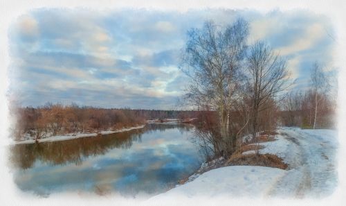 весенняя акварель