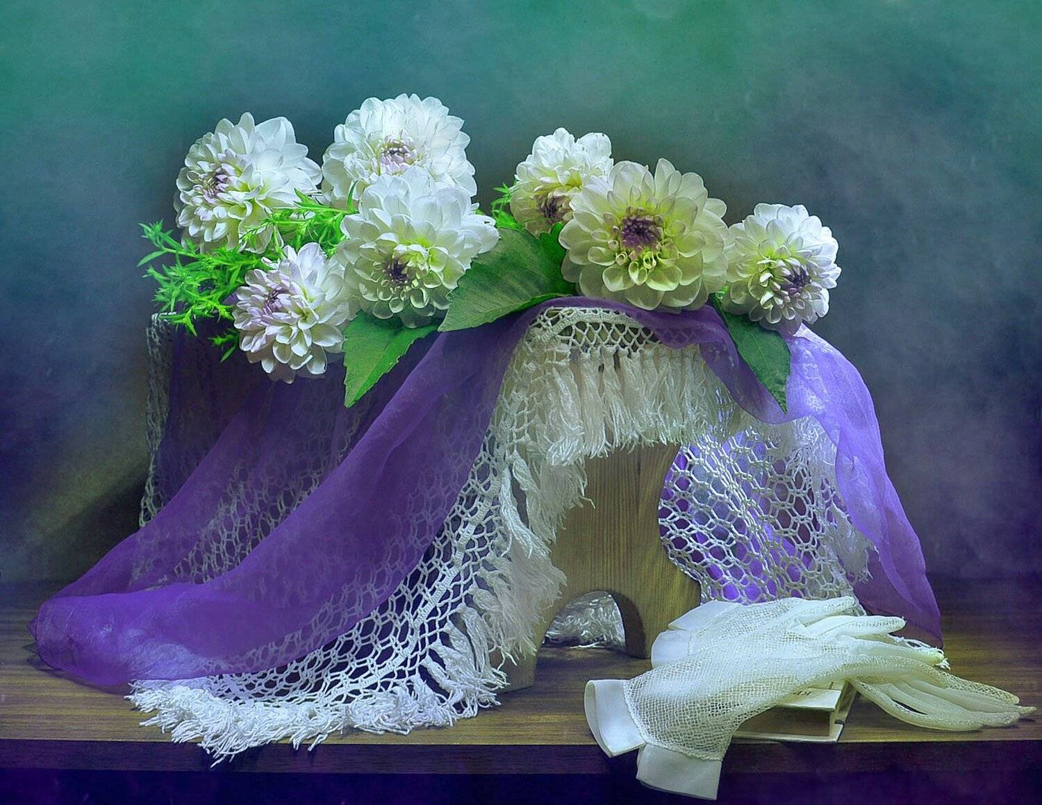 still life, натюрморт,былое,  воспоминание, георгины, книга, настроение, перчатки, стихи, цветы, эвелин, Колова Валентина