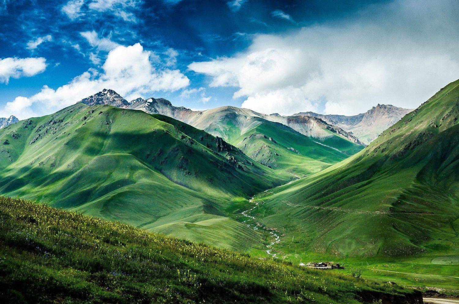 горы, природа, пейзаж, лето, перевал, зелень, Василий Шумкин