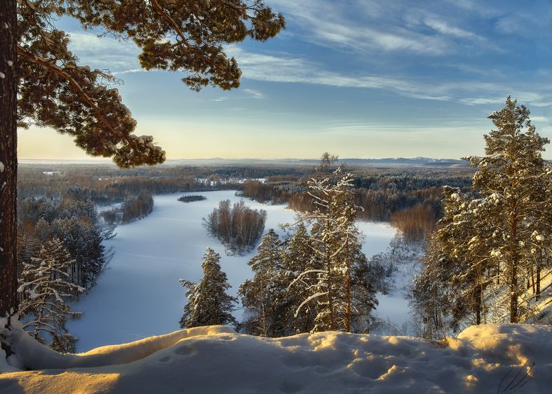 зулумайский  заповедник, река зима ,снег,сосны в снегу,утро,восточные саяны Утро в заповедном крае. фото превью
