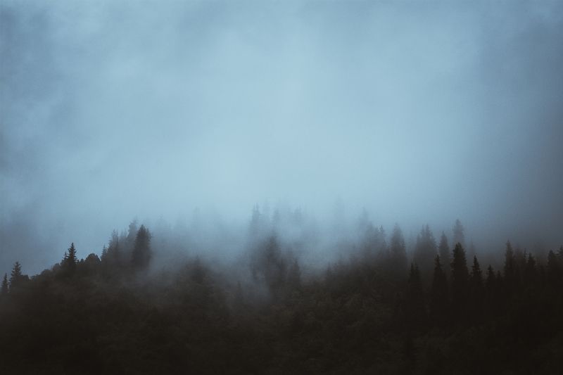 горы, природа, пейзаж, лето, перевал, зелень Туман фото превью