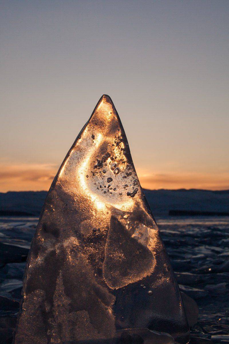 Байкал, лед, закат, льдина, вечер, Сергей Козинцев