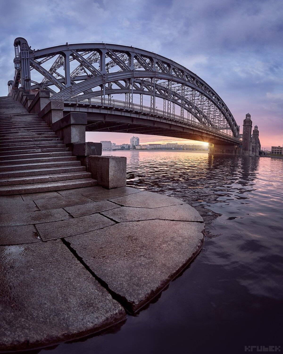 санкт-петербург, большеохтинский мост, нева, KrubeK