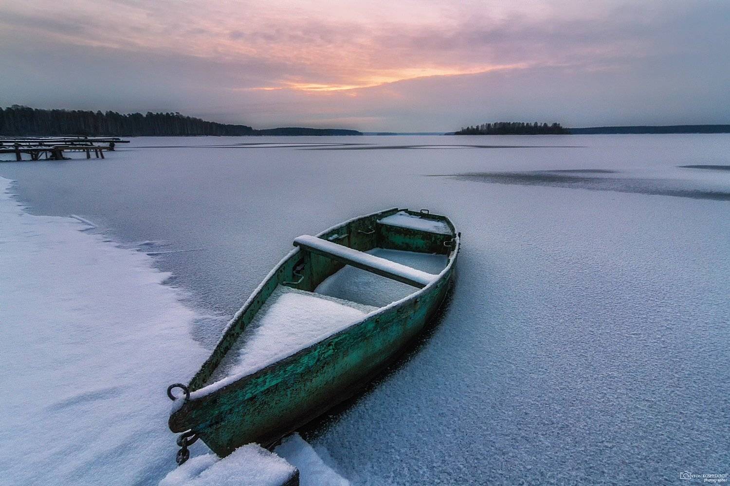 лодка, озеро, утро,урал,флюс, Антон Кошетаров