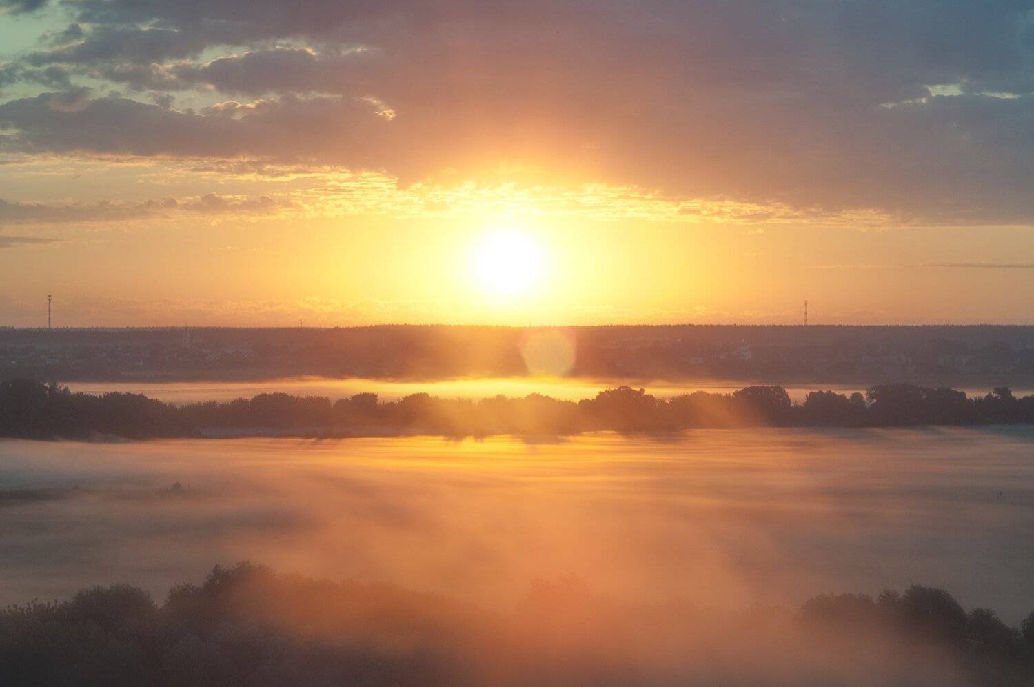 лето,россия,туман,восход,солнце,утро, Павел Ныриков