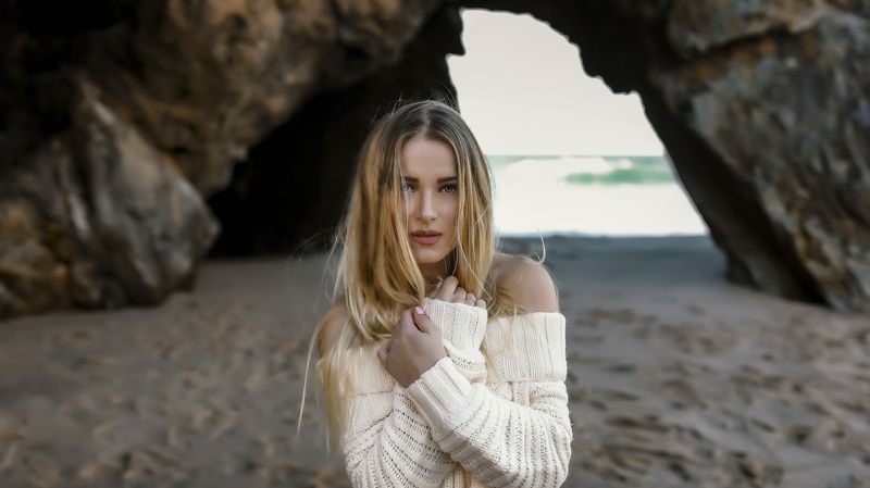 model, modeling, beach, portrait, portraiture Yana фото превью