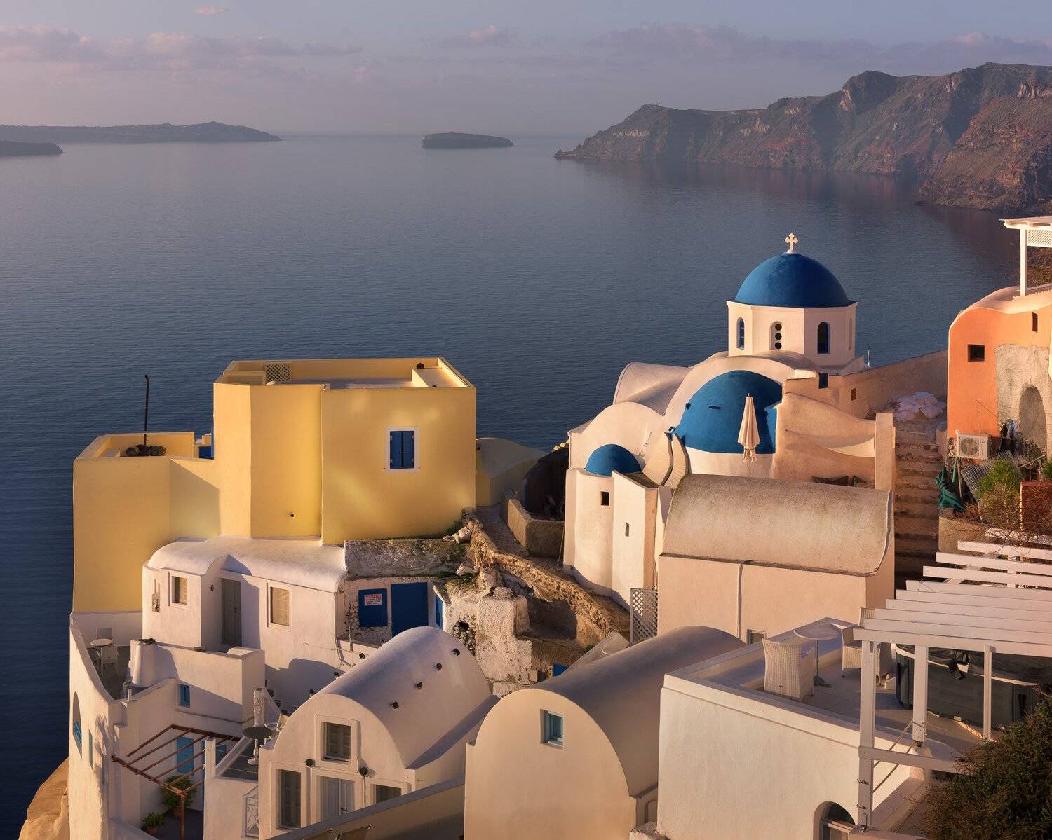 aegean, architecture, bell, blue, building, caldera, chapel, christian, church, city, cityscape, cross, cupola, cyclades, dome, europe, european, greece, greek, history, house, iconic, island, landmark, landscape, mediterranean, morning, nature, oia, oran, Andrey Omelyanchuk
