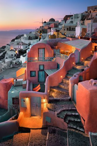 Oia Village in the Evening, Santorini, Greece