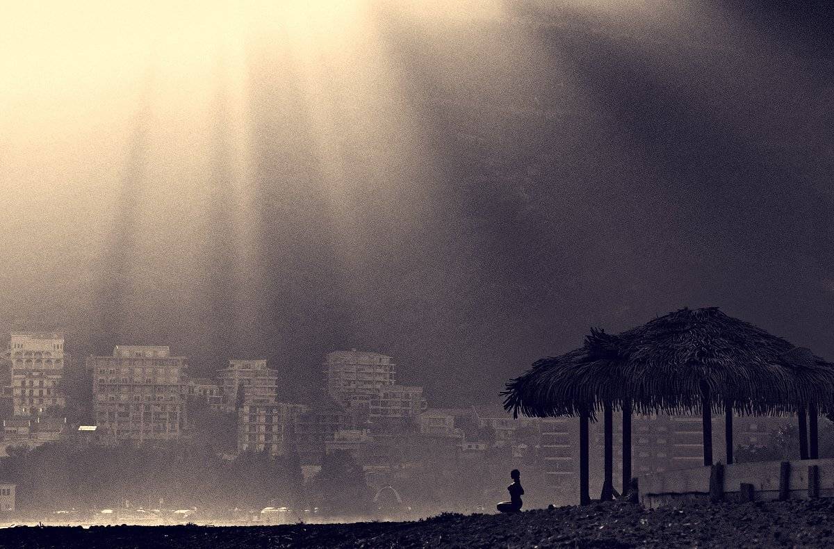 черногория, закат, будва, старый город, свет, Alexander Martynov