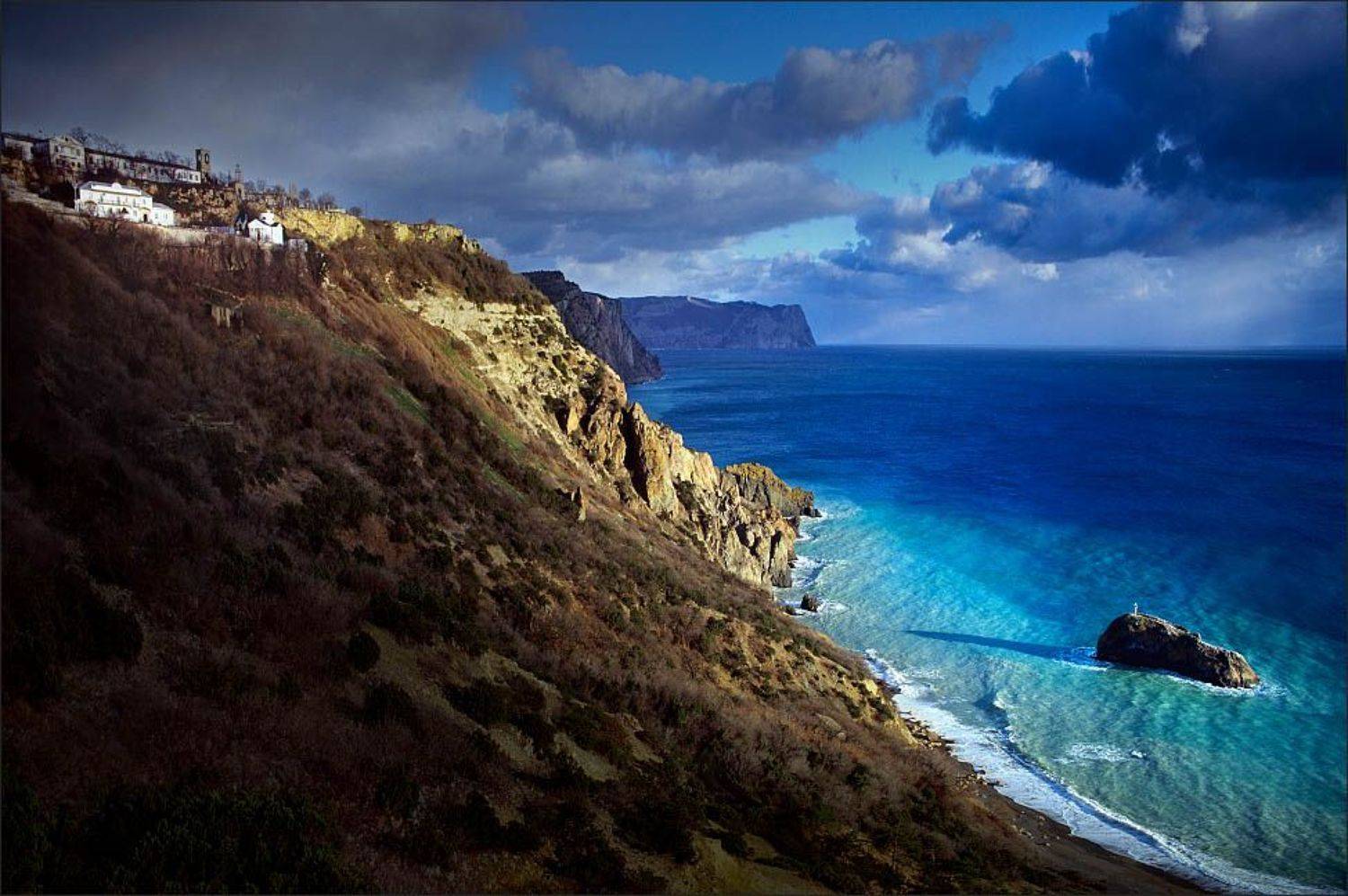 фиолент, крым, море, шторм, крест, монастырь, Алексей Пучков