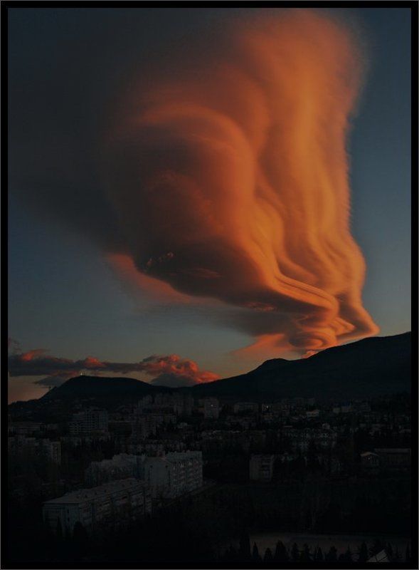 крым, закат, небо Динамика заката фото превью