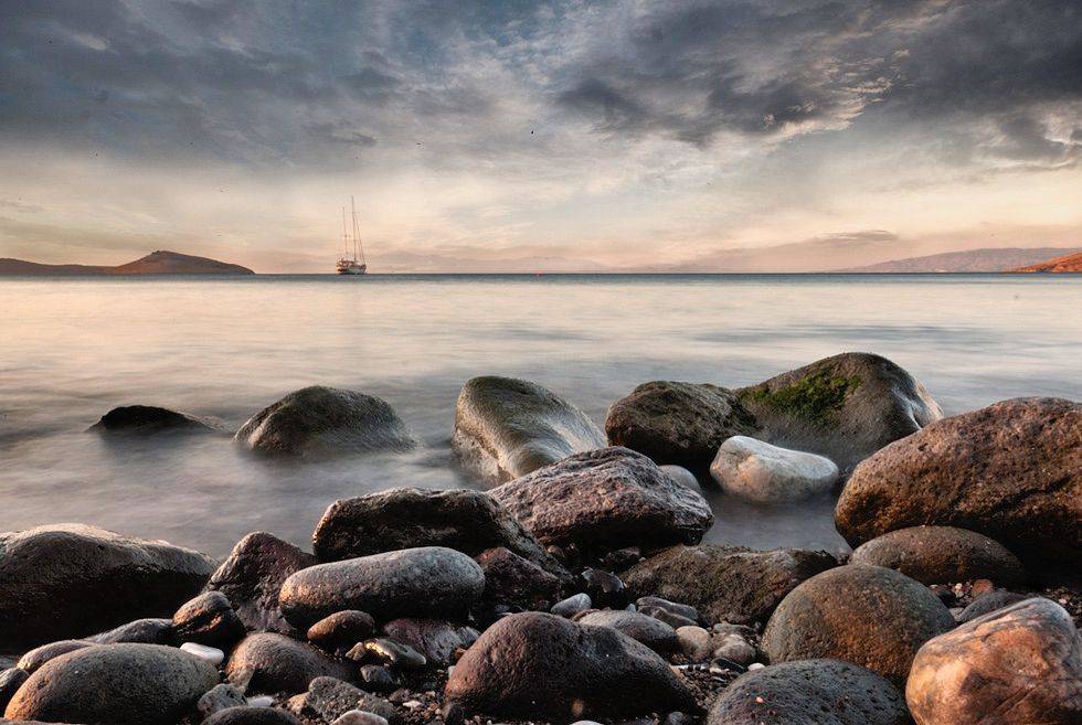 ship, sea, stone, mustafa yagci