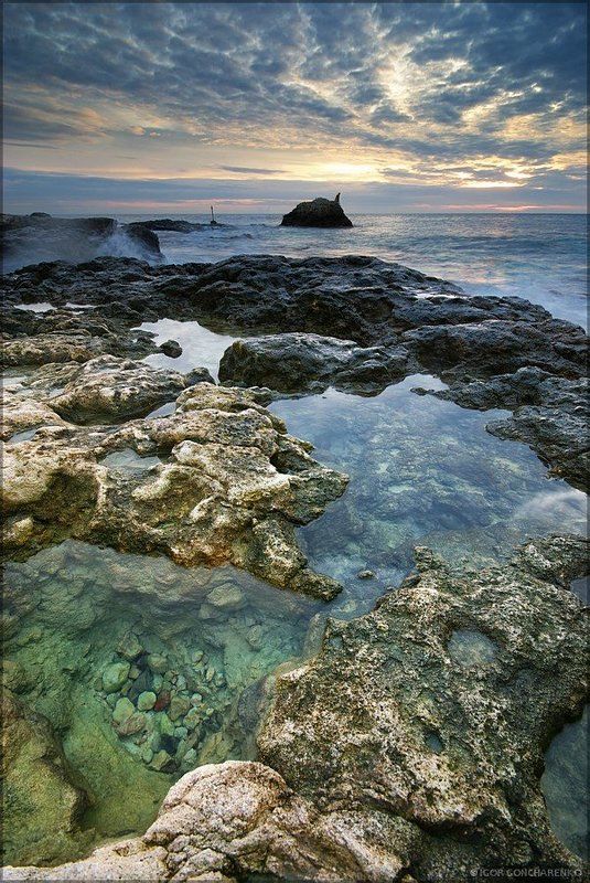 море, пейзаж, крым, закат, Прозрачность фото превью