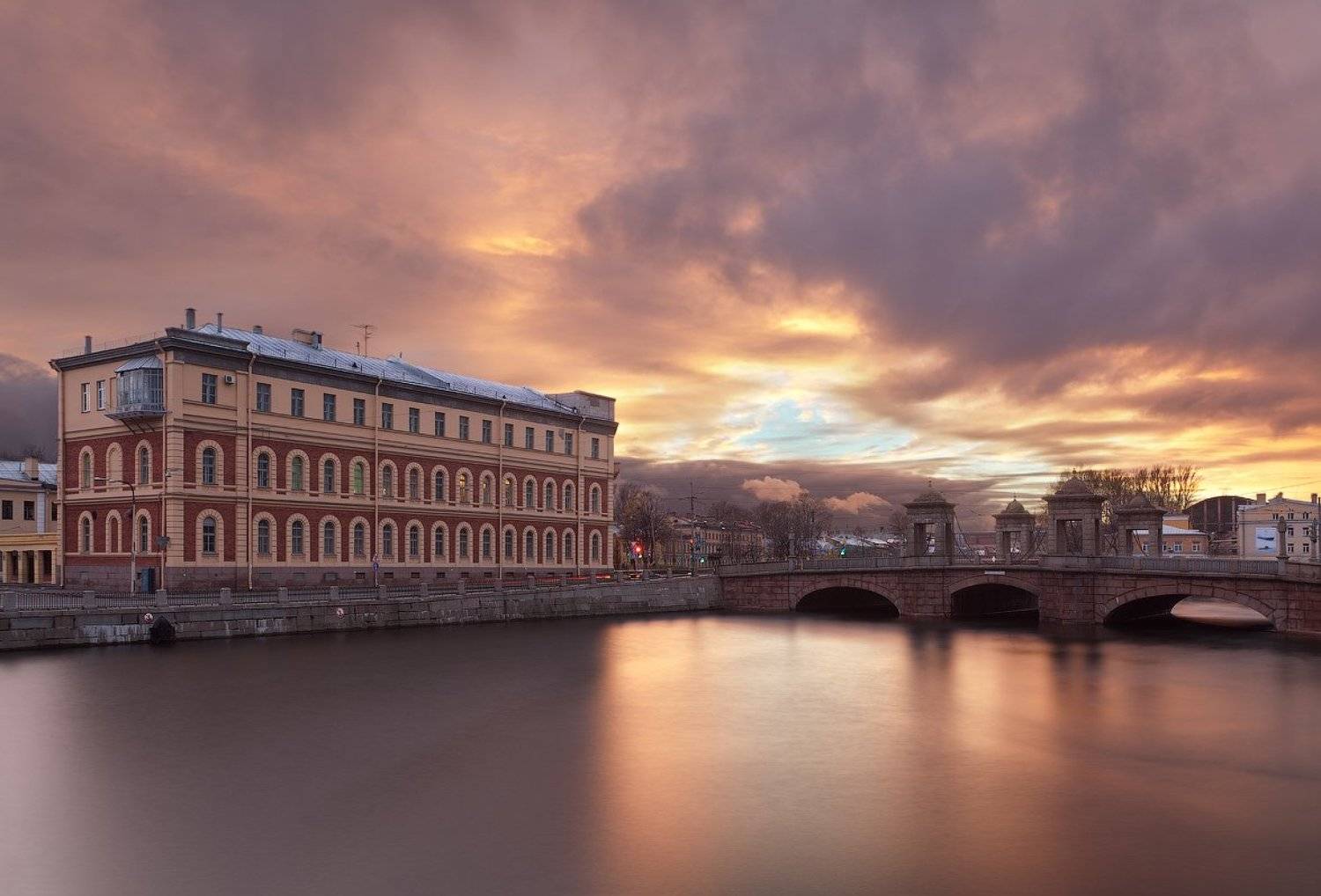 санкт-петербург, фонтанка, коломна, закат, старо-калинкин, мост, калинкинский, военно-морской, госпиталь, Alex Darkside
