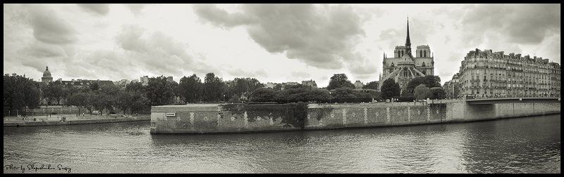 париж, сена, панорама на берегах Сены фото превью