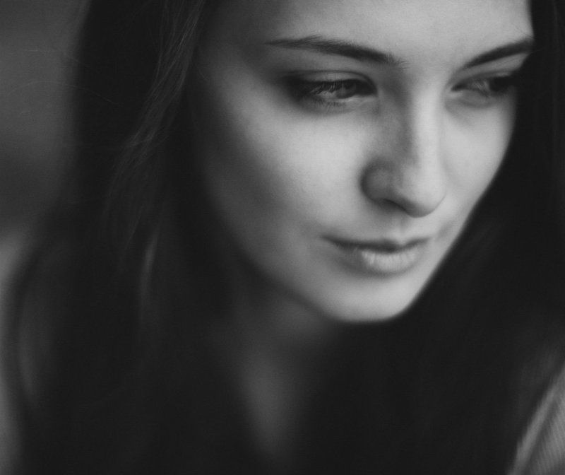 чб,портрет,девушка Девушка фото превью