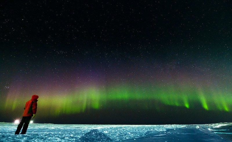 aurora borealis,, северное сияние, ночной пейзаж, север, созерцая Космос фото превью