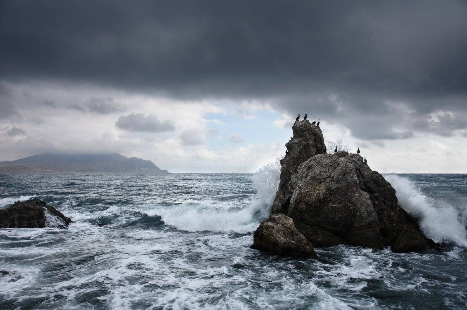 ира козлова, пейзаж, крым, море, бакланы, Art Loo