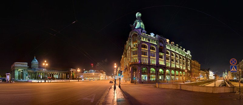 спб, казанский мост, невский проспект, канал грибоедова, дом книги, дом зингера СПб. Казанский мост. Перекрёсток Невского проспекта и канала Грибоедова. Дом Книги (дом Зингера) фото превью