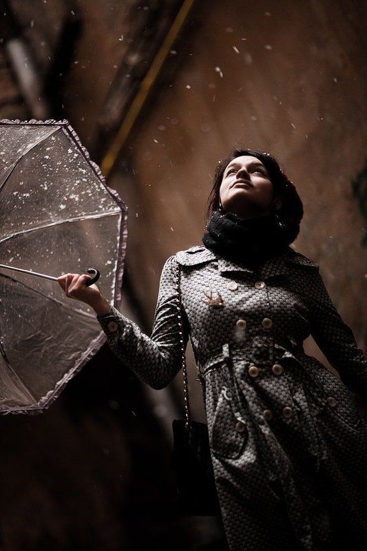 снег,девушка ... фото превью