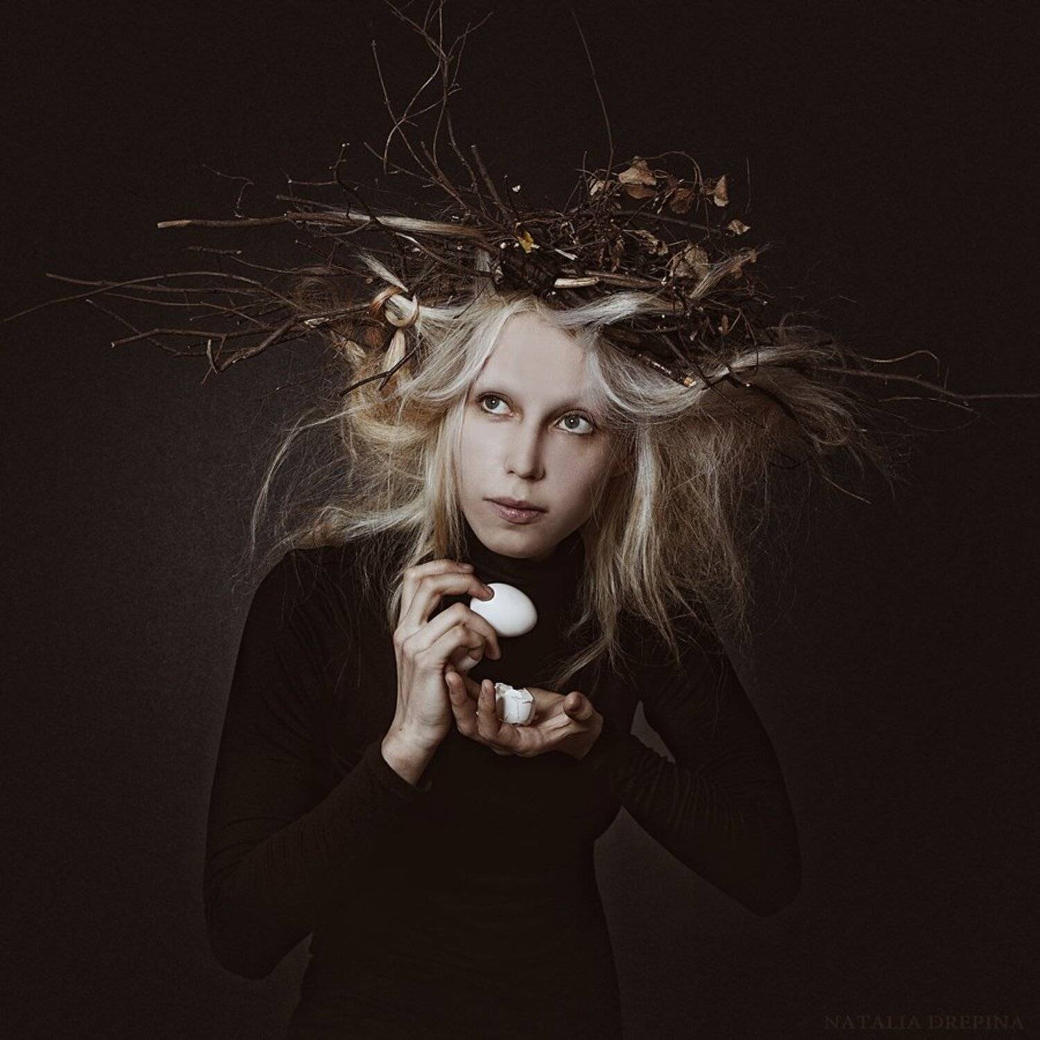 cuckoos, nest, egg, broken shells, bird, trees, branches, Natalia Drepina