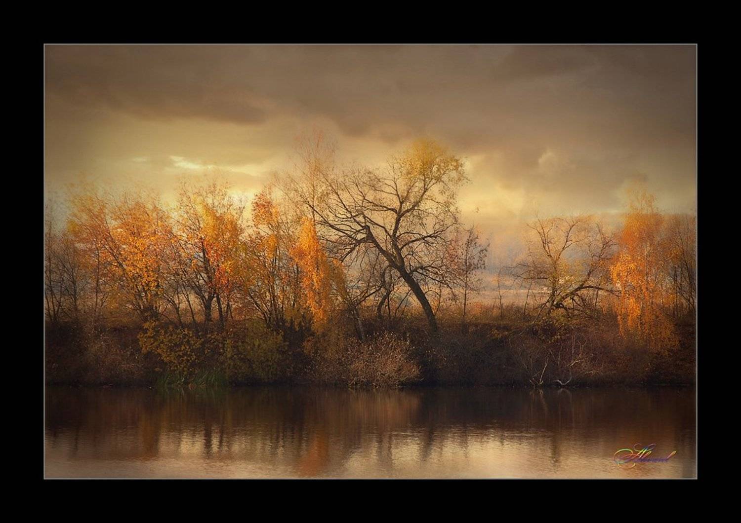 пейзаж, akvarel