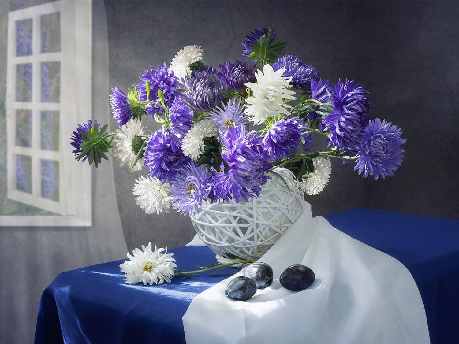 натюрморт, лето, август, букет, цветы, астры, Ирина Приходько