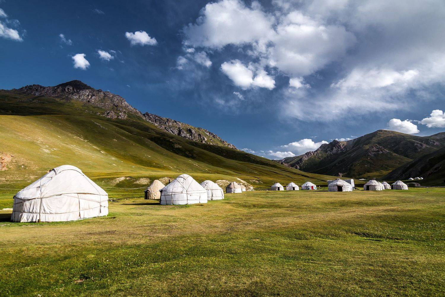 горы, природа, пейзаж, лето, юрты, зелень, Василий Шумкин
