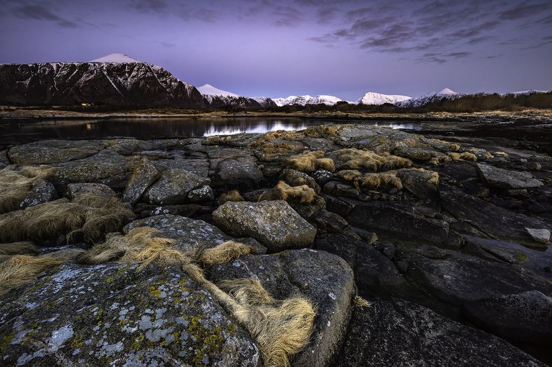 rocks, stones, landscape, blue hour, mountain, norway, Blue Evening фото превью
