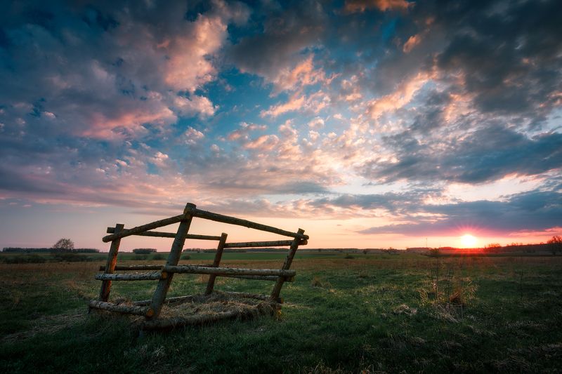 sky poland podlasie clouds colors meadow countryside Summer spring in the country фото превью