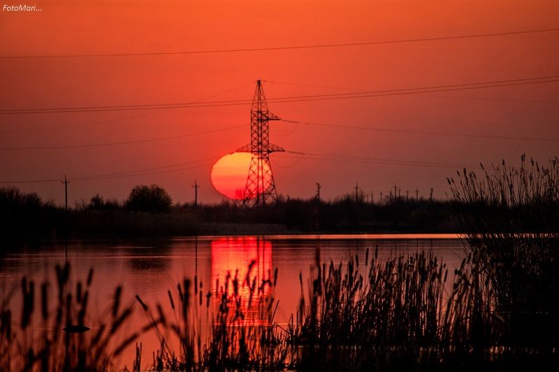 пейзаж,вечер,закат,природа, На закате. фото превью