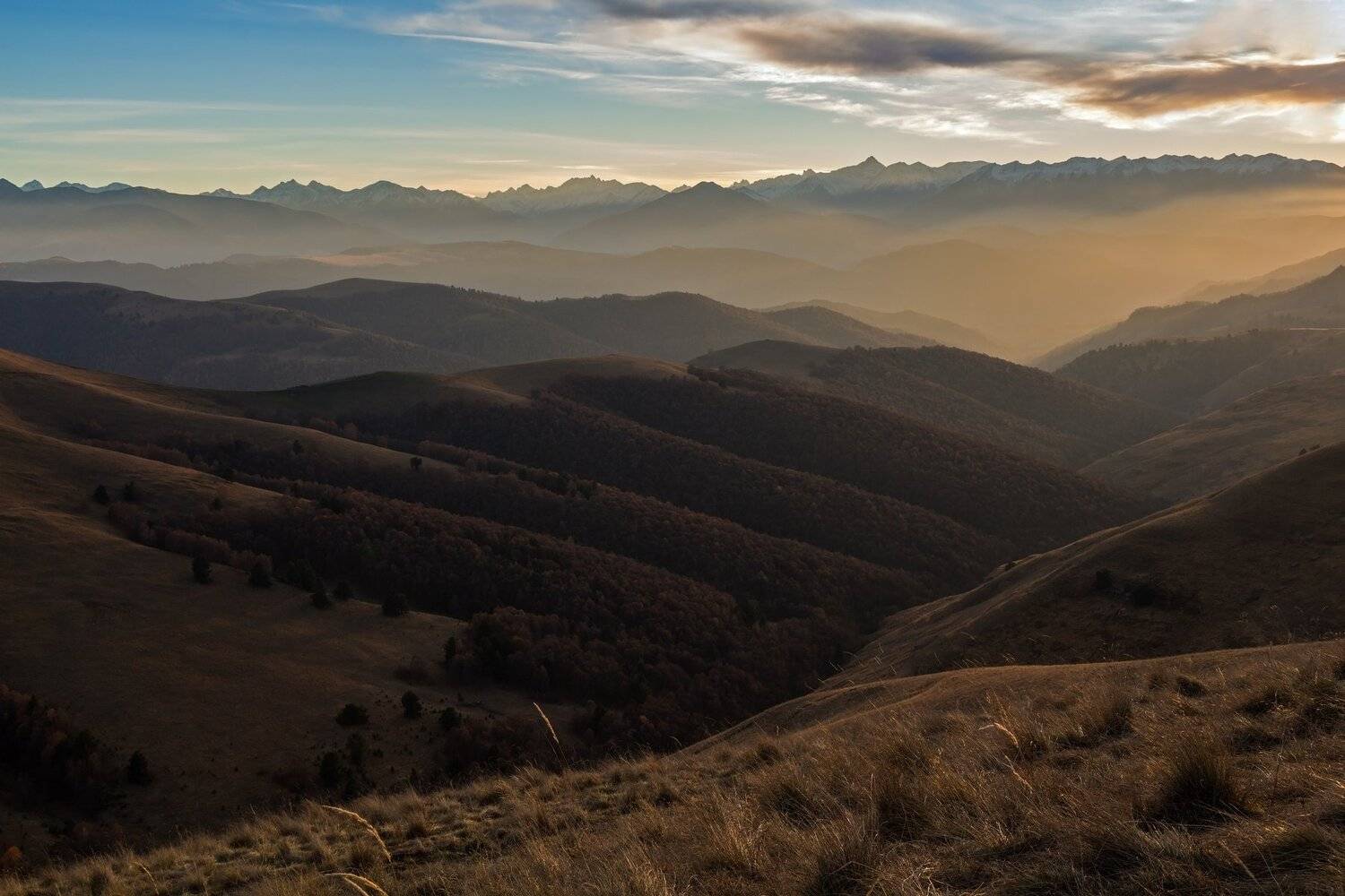 горы, закат, кавказ, Эстелла