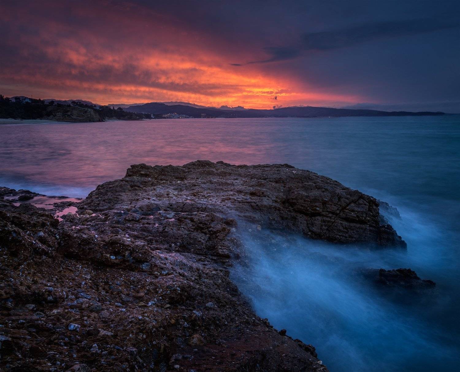 landscape nature seascape sunrise rocks castal coast beach sea seaside long exposure scenery tasos, Александър Александров