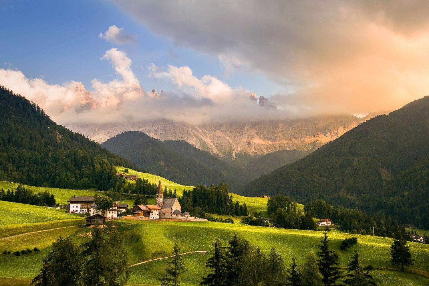 #eurotrip #adventure #travel #trip #sunrise #church #alps #mountains #green #sunset #journey #summer #santa madalenna, Mая Врънгова