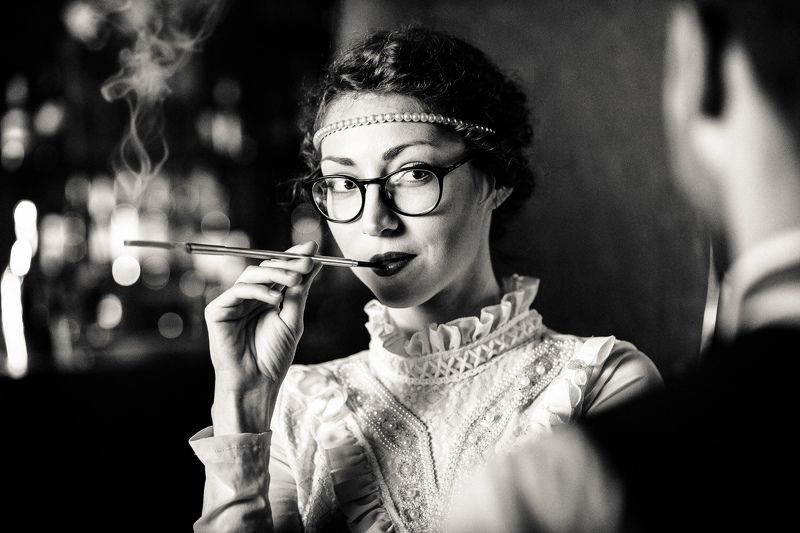 Portrait, Girl, Vintage, Black and white,  Sofia фото превью