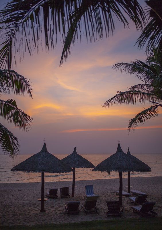 вечер, пейзаж, море, закат, путешествие, вьетнам, красиво Вечерело... фото превью