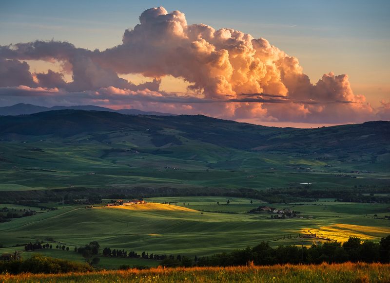 тоскана, италия Теплый вечер в Тоскане фото превью