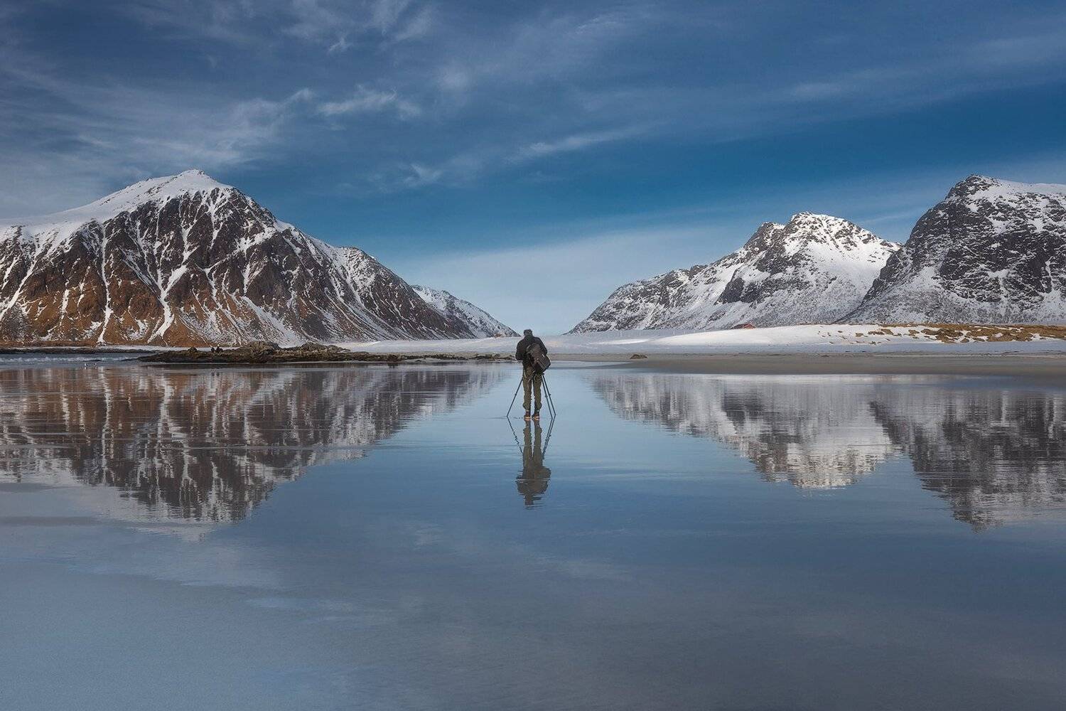 beach, lofoten, mirror, mountains, sea, Norway, , Patrycja Towarek