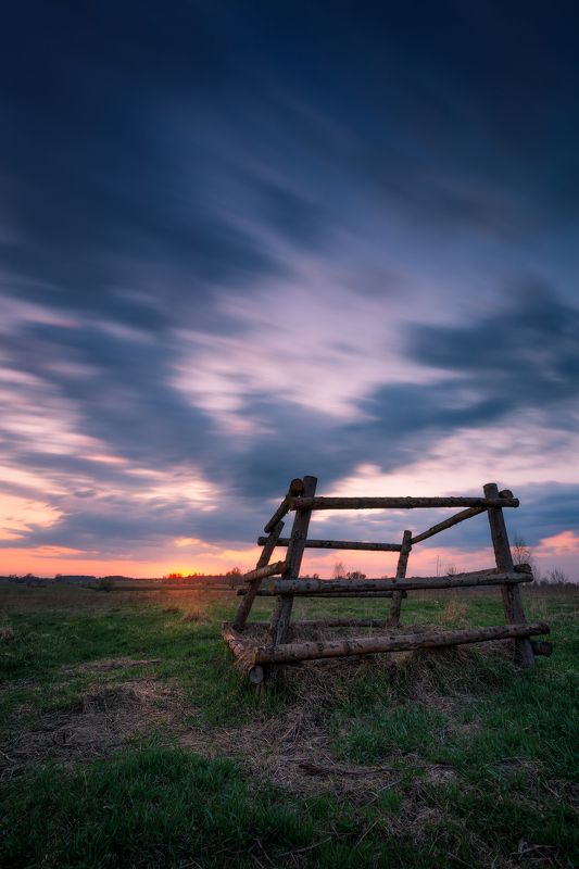 sky clouds long exposure Poland Podlasie spring mood Summer spring in Podlasie... фото превью