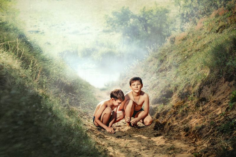 лето, дети, портрет  фото превью