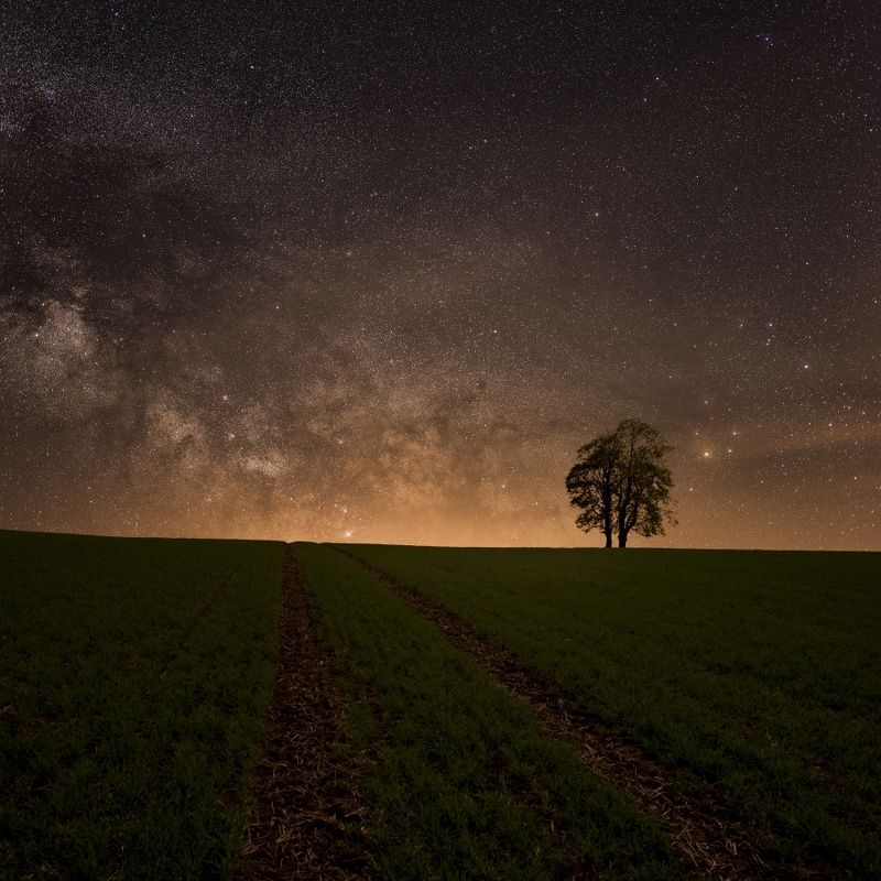 night, stars, galaxy, milky way, milkyway,spring The path in the fields.. фото превью