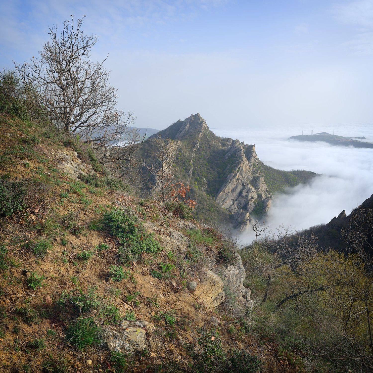 панорама, кастельмедзано, италия, горы, рассвет, пейзаж, туман, Алексей Мельситов