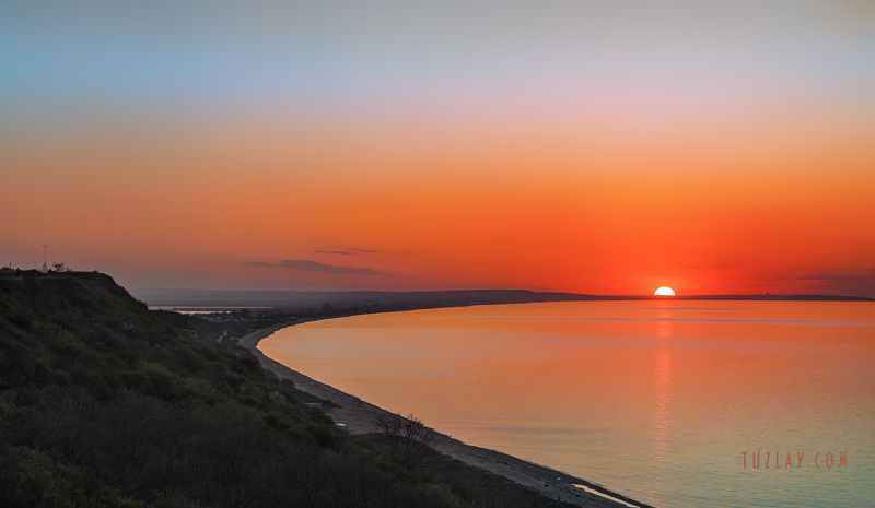 азовское море, апрель, закат, морской берег, таманский полуостров, темрюкский район Апрельские краски Азовского заката фото превью
