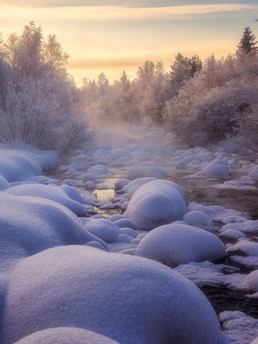 Морозное утро на реке