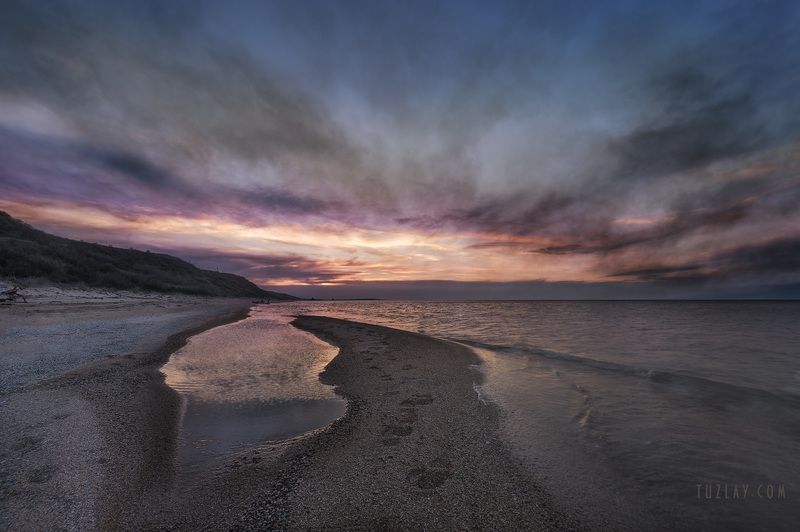 азовское море, апрель, закат, морской берег, таманский полуостров, темрюкский район Первоапрельское Азовское #2 фото превью