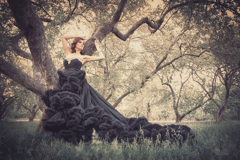 сад яблони портрет лето девушка коломенское деревья парк *** фото превью